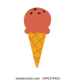 Sweet ice cream cone dessert flavor scoop summer vector illustration