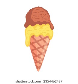 sweet ice cream cone icon isolated