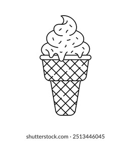 A sweet ice cream cone, perfect for dessert, summer, or snack