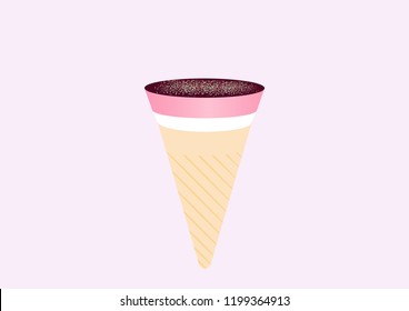 sweet ice cream cone vector illustration. 