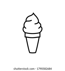 Sweet ice cream cone vector icon. Ice cone outline illustration