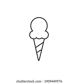 Sweet ice cream dessert icon. High quality line ice cream icon on white background. Us for web and mobile.