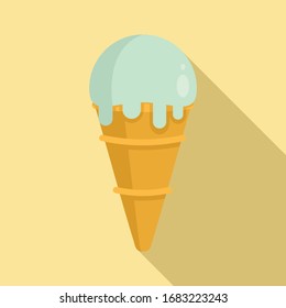 Sweet ice cream icon. Flat illustration of sweet ice cream vector icon for web design
