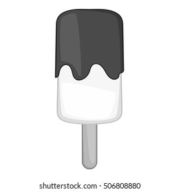 Sweet ice cream icon. Gray monochrome illustration of ice cream vector icon for web design