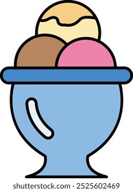 Sweet Ice Cream Icon Representing Desserts, Summer Treats, and Fun, Perfect for Highlighting Refreshing Snacks, Celebrations, and Joyful Moments in a Delightful Design