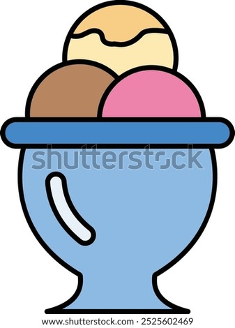 Sweet Ice Cream Icon Representing Desserts, Summer Treats, and Fun, Perfect for Highlighting Refreshing Snacks, Celebrations, and Joyful Moments in a Delightful Design