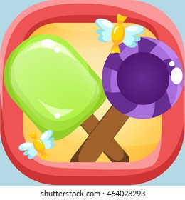 Sweet ice cream  icon vector for computer game user interface