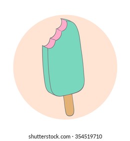 sweet Ice cream illustration on white