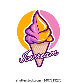sweet ice cream logo vector