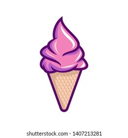sweet ice cream logo vector