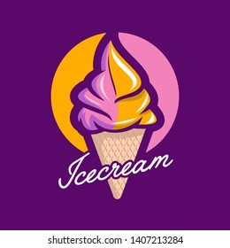 sweet ice cream logo vector