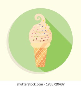 sweet ice cream round design