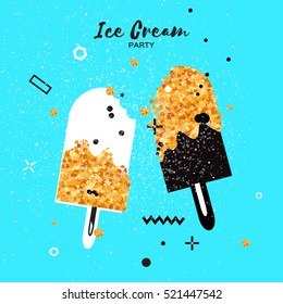 Sweet Ice Cream Stick with different flavor.