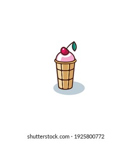 Sweet ice cream in the style of flat.