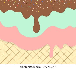 Sweet ice cream texture background pattern wallpaper. vector image