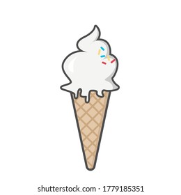 sweet ice cream vector flat design icon illustration