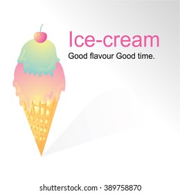 sweet Ice-cream vector cartoon image graphic.