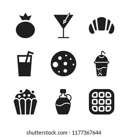 sweet icon. 9 sweet vector icons set. cookie, syrup and berry icons for web and design about sweet theme