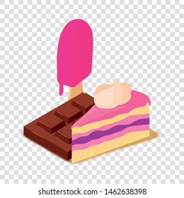 Sweet icon. Cartoon isometric illustration of sweet vector icon for web
