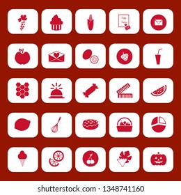 sweet icon set with apple, strawberry and pumpkin vector illustration
