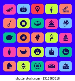 sweet icon set with strawberry, basket pineapple banana and cherry vector illustration