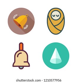 sweet icon set. vector set about baby, bell and cone icons set.