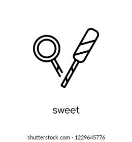 sweet icon. Trendy modern flat linear vector sweet icon on white background from thin line Birthday and Party collection, outline vector illustration