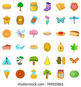 Sweet icons set. Cartoon style of 36 sweet vector icons for web isolated on white background