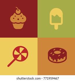 Sweet icons set. Vector icon