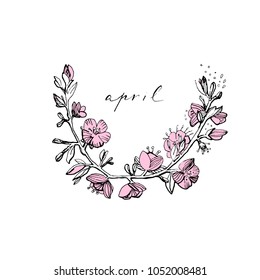 Sweet Illustration April Flower Vector