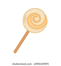 Sweet isolated caramel candies, lollipop Isolated doodle. Outline vector illustration. Icon sweet concept.