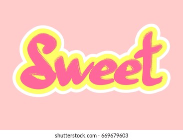Sweet Isolated Sticker Word Design Template Stock Vector (Royalty Free ...