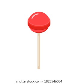 Sweet isometric lollipop candy vector icon design. Lollipop caramel