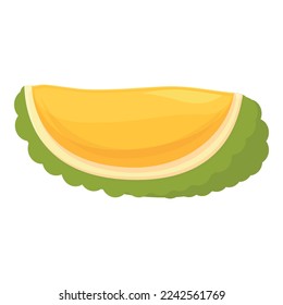 Sweet jackfruit slice icon cartoon vector. Food fruit. Summer nature