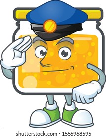 Sweet jam cartoon character with mascot police