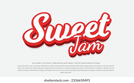 Sweet jam editable text effect with 3d style use for logo and business brand