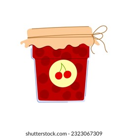 sweet jam jar cartoon. container marmalade, homemade strawberry sweet jam jar sign. isolated symbol vector illustration