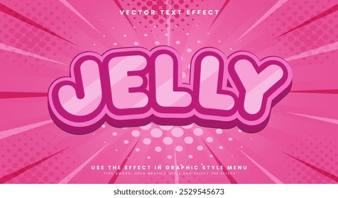 Sweet Jelly 3d editable text effect Template suitable for sweet food products