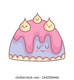 sweet jelly menu restaurant cartoon food cute vector illustration