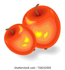 
Sweet juicy apples. Fruits for every taste. Exquisite food. The source of vitamins and trace elements. Vector illustration.