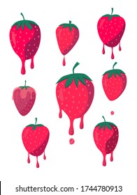 sweet juicy pink strawberries art