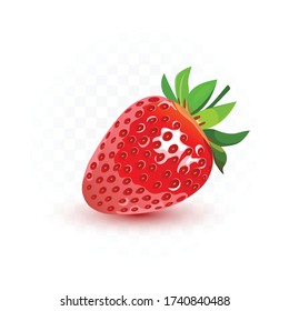 Sweet, juicy strawberries on a white isolated background. Summer berry. Children's images. Vector illustration.