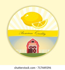 Sweet juicy whole and slice lemon or lime fruit symbol for jam and juice product label or grocery store, shop and farm market design. lemon jam, sauce or juice label