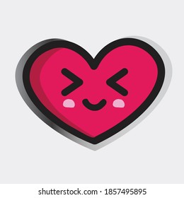 Sweet Kawaii Heart vector background