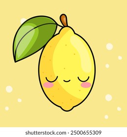 Limón dulce kawaii: carácter lindo y alegre de la fruta