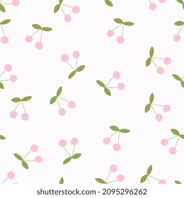 sweet kawaii pink cherry seamless pattern for textile print wallpapers or gift wrap decor eps vector