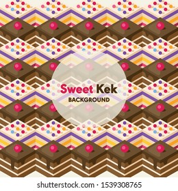 Sweet kek background flat illustration - vector background 