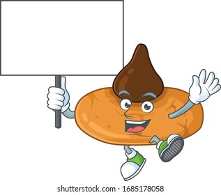 Sweet kiss cookies cartoon character bring a board