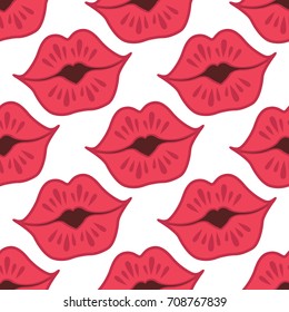 Sweet kiss. Seamless vector pattern