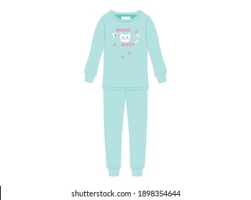 Sweet kitty pajamas design, vector illustration
